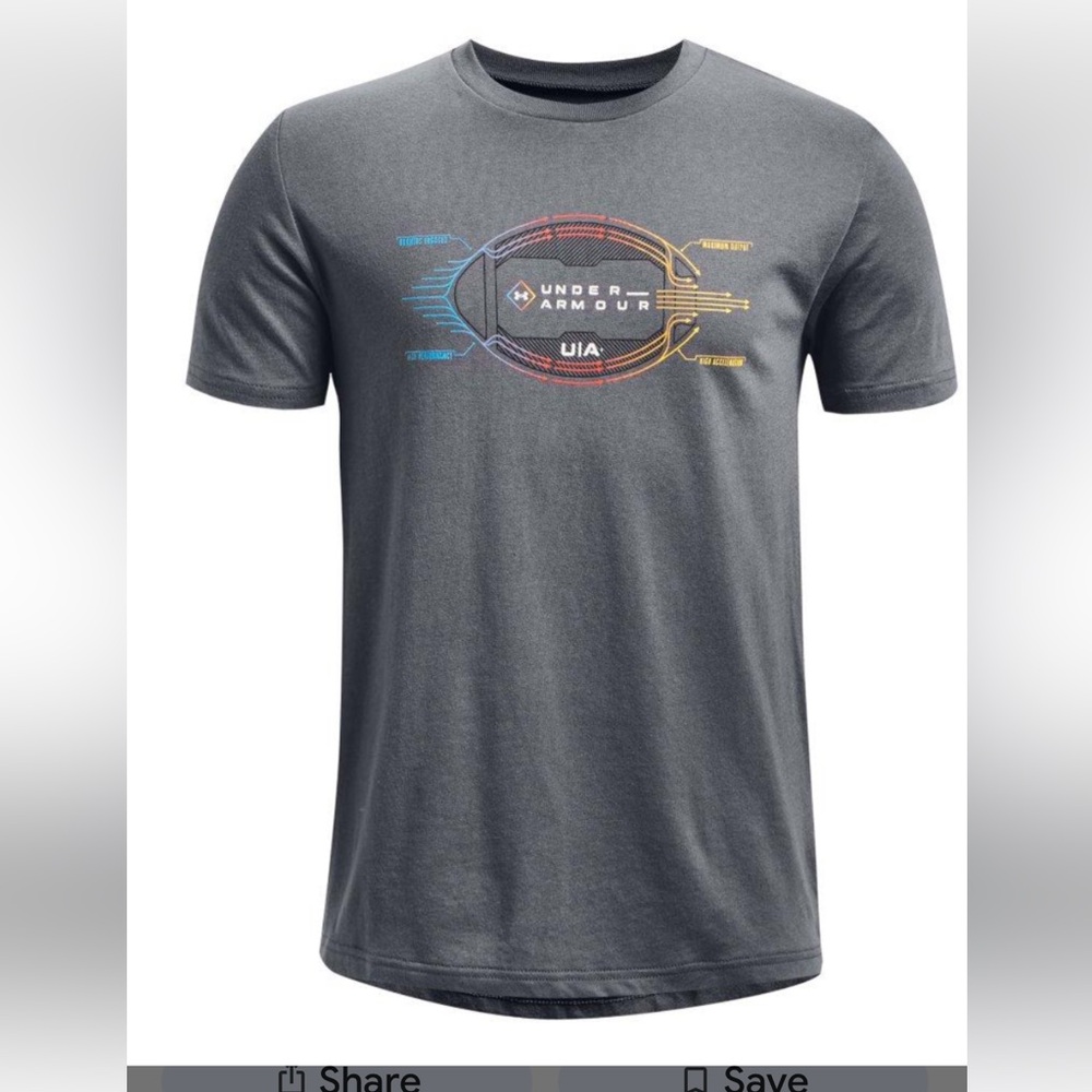 Under Armour Boys' Schematic Football grey Short Sleeve Tee
